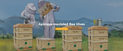 Apimaye Insulated 7 Frame Langstroth Nucleus Assembled Bee Hive Set (Tan Hive wih No Frames) - style: Tan Hive wih No Frames