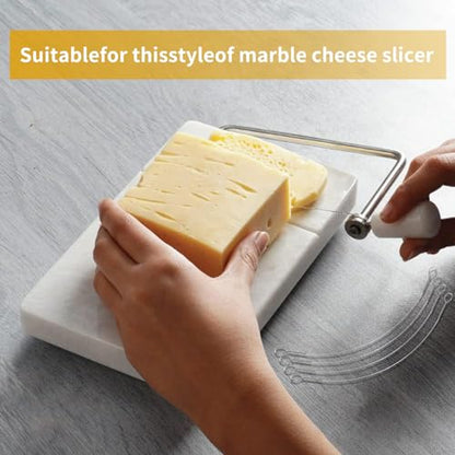 4 Pcs Cheese Slicer Wire Replacement For Marble Cheese Slicer Board,Cheese Cutter Wire for Block Cheeses Butter Cutting,Silver(Cheese cutting wire with frame) - color: silver138a