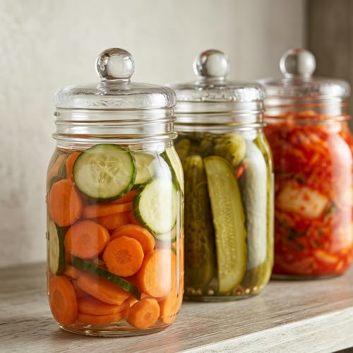 Operitacx Fermentation Glass Weights: Easy Grip Handle Fermenting Weights for Pickling - 4 Inch Wide Mouth Canning Fermenting Pickling Sourkrout Fermentation - size: 9.70X9.70X4.00CM