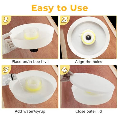 Upgraded Rapid Bee Top Feeder with Anti-Drowning Sponge Rings, Round Hive Top Feeders for 8-Frame and 10-Frame Bee Hives (4 Pack) - style: 4 Pack