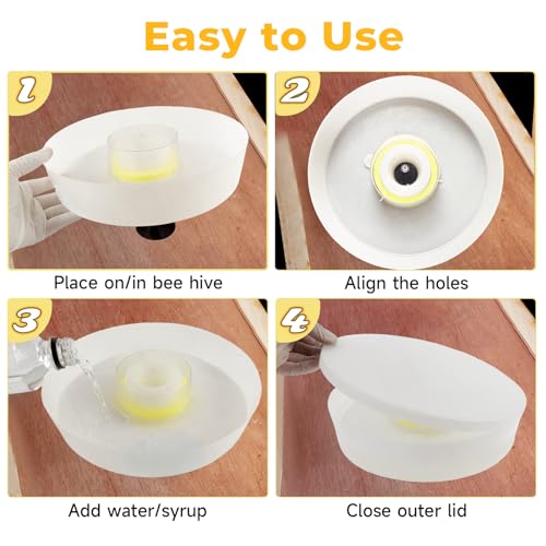 Upgraded Rapid Bee Top Feeder with Anti-Drowning Sponge Rings, Round Hive Top Feeders for 8-Frame and 10-Frame Bee Hives (2 Pack) - style: 2 Pack