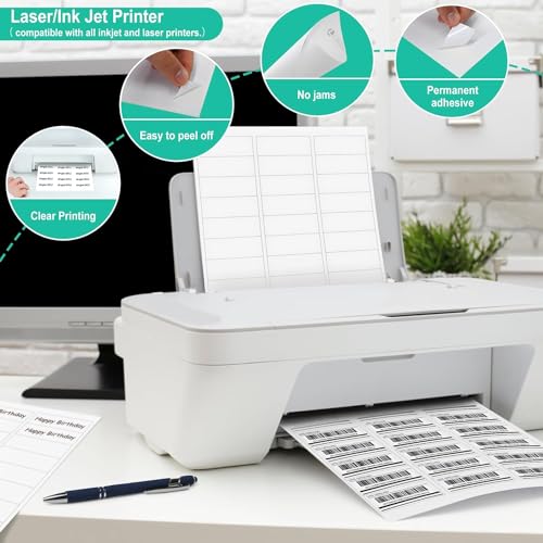 L LIKED Printable Address Labels, 1" x 2-5/8", 1,500 Labels, 30 per Sheet, Mailing Labels for Envelopes (50 Sheets) - size: 50 Sheets
