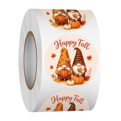 Louise Maelys 500 Pcs Happy Fall Stickers 1.5Inch Autumn Sticker Roll | Gift Wrapping, Thanksgiving Decor, Envelope Seals, Cards, DIY Crafts，Waterproof,Easy to Peel and Stick - color: Fall