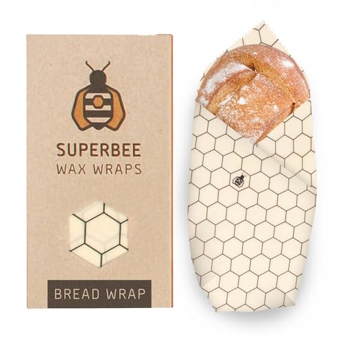 SUPERBEE Beeswax Bread Wrap, Reusable Beeswax Wrap for Food, Reusable Bees Wrap Vegetables, Cheese Paper, Bowl Covers and Sandwich Wrapping Paper, XXL (Hexagonia) - color: Hexagonia