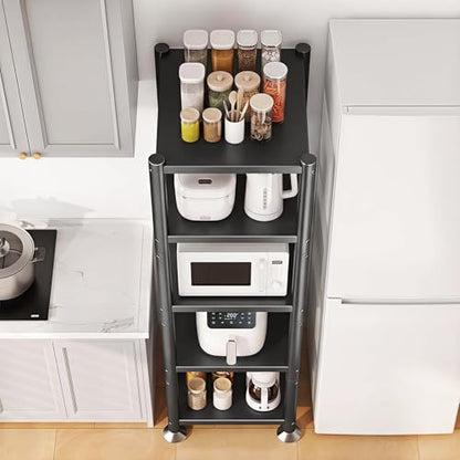 PXRACK 5-Tier Kitchen Storage Shelves, Adjustable Metal Shelves for Storage Pantry Shelves with Rolling Wheels, Storage Rack Shelving Unit Organizer for Bedroom Laundry Closet - size: 17"L x 12.4"W x 59"H