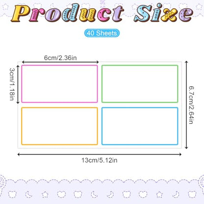 160 Pcs Dry Erase Labels, 2.4"x 1.2" Removable Dry Erase Stickers Waterproof Reusable Labels Easy Peel Off Sticky Notes for Storage Bins Whiteboard Refrigerator Food Containers Kitchen School Office