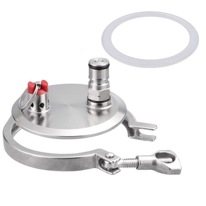3"TC End Cap with Ball Lock Post and PRV 45 PSI Dry Hopper Accessories,BALL LOCK TAPPING HEAD TO 3INCH TRI-CLOVER Homebrew Conical Fermenter Accessories (Gas POST)