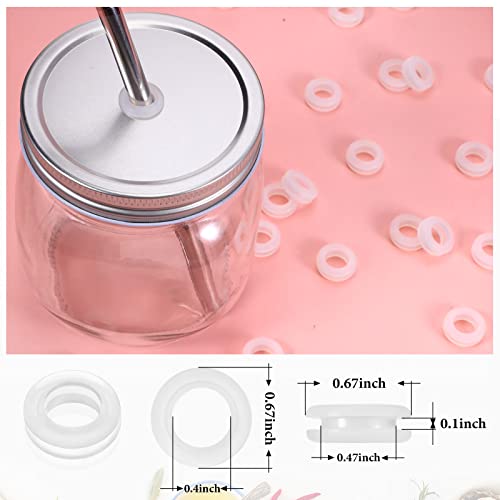 Wesiti Silicone Straw Hole Grommets for Mason Canning Jar Airlock Fermenter Lid Rubber Silicone Grommets for Straws, Airlock Beer Wine Plastic Bucket Fermenter Lids, 8 mm(50 Pcs)