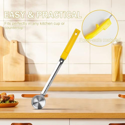 1 Ounce Solid Stainless Steel Portion Control Ladle Spoon - 2Pcs Pizza Sauce Serving Spoons Portion Ladle for Sauces, Perfect for Weight Watchers, Buffets, Parties - size: 1 Ounce, style: 2 PCS