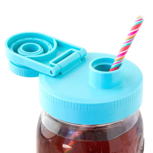 Brewing America Fermentation Kit Lids for Wide Mouth Mason Jars (Jars Not Included) Teal Fermenting Kit - color: Teal