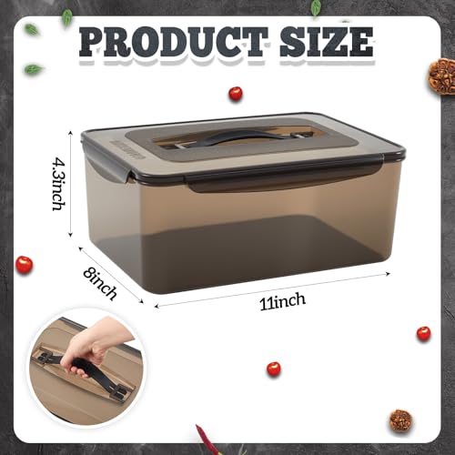 Reallnaive 1 Pcs Marinating Containers with Lid 6.5 Quart Plastic Food Brining Containers Dishwasher Safe Grilling Accessories for Thanksgiving Meat Chicken Turkey Rib BBQ Prep Storage - size: 6.5 Quart