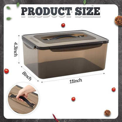 Reallnaive 1 Pcs Marinating Containers with Lid 6.5 Quart Plastic Food Brining Containers Dishwasher Safe Grilling Accessories for Thanksgiving Meat Chicken Turkey Rib BBQ Prep Storage - size: 6.5 Quart