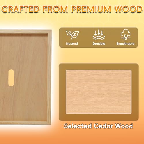 4 Pack Beehive Inner Cover 10 Frame, Natural Wood Inner Cover for Langstroth Bee Hive Insulation Ventilation