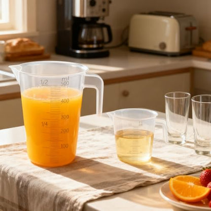Multi-Purpose Measuring Cup Set - 1/2/4 Cup BPA-Free Unbreakable Plastic - Stackable Dishwasher Safe - Liquid/Solid Measurement - Kitchen Essential - size: 3-Piece Set (1/2/4-Cup)