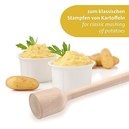Westmark Potato & Herb Masher - Heavy Duty Hand Masher Ideal for Potatoes, Sauerkraut and Fermenting Proofing, Effortless Application - Beech Wood - size: Länge: 29,5 cm