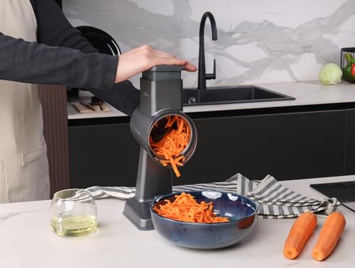 Zyliss Gourmet Drum Grater - Multipurpose Kitchen Grater for Vegetables, Hard Cheeses, Nutes, Fruits & Chocolates - Simplify Healthy Meal Prep - Shredder for Countertop Use - Single - style: Gourmet Drum