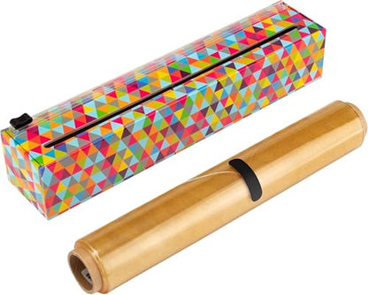 Chicwrap Triangles Refillable Plastic Wrap Dispenser - Includes One 12" x 250' Roll of Professional Grade Plastic Wrap - BPA Free and Kosher Certified - Reusable Dispenser w/Slide Cutter - style: Triangle