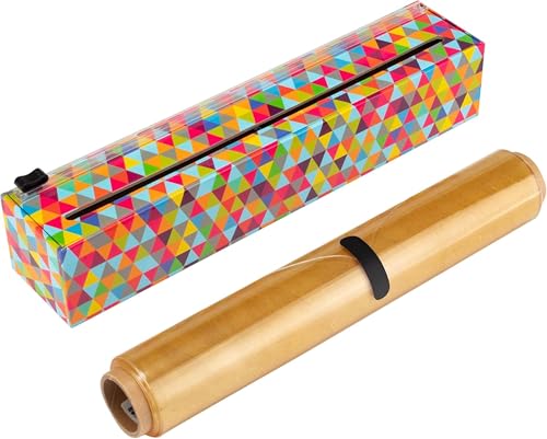 Chicwrap Triangles Refillable Plastic Wrap Dispenser - Includes One 12" x 250' Roll of Professional Grade Plastic Wrap - BPA Free and Kosher Certified - Reusable Dispenser w/Slide Cutter - style: Triangle