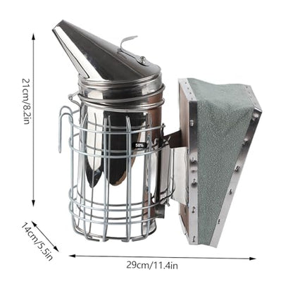 Honey Keeper Bee Hive Smoker, Bee Smoker Stainless Steel, Bee Hive Smoker with Heat Shielding Suitable for Air Flow and Heat Protection