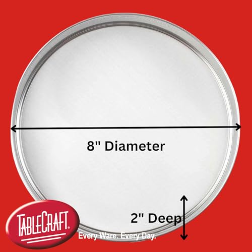 Tablecraft Fine Mesh Sieve Strainer, 8-Inch Round Durable Stainless Steel Sifting, Straining, and Dusting, Comfort Grip, Baking, Food Prep Tool for Foodservice, Restaurant and Home Use, 2" Deep - size: 8 Inch