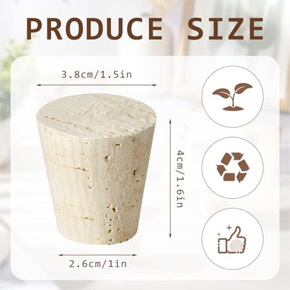 Ziliny 3 Pcs Carboy Cork Stopper, Glass Carboy Cap for 1, 3, 5, 6 Gallon Glass Water Jug, Wood Tapered Fermentation Cap Cork Stoppers, 1 x 1.5 x 1.6 Inches - size: 3/5/6 Gallon
