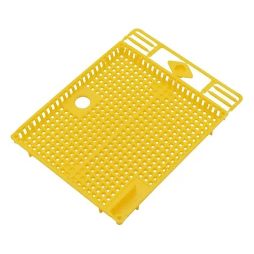 Queen Bee Cage 10Pcs Reusable Queen Bee Isolator Introduction Cage Portable Plastic Isolation and Introducing Beekeeping Tools for Beekeeping Supplies(Yellow) - color: Yellow