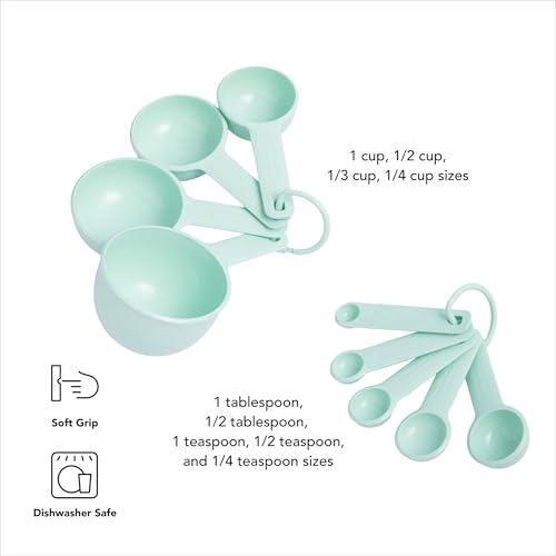 KitchenAid Measuring Cups and Spoon Set, 9 Piece, Spearmint - color: Spearmint
