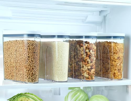 Felli Airtight Cereal Containers 3.3 Qt, Stackable BPA-Free Acrylic Cereal Dispenser with Flip-Top Lid, Medium Pantry Food Storage for Oats, Granola, Rice (Medium 3.3Qt - 3pk) - color: Medium 3.3Qt - 3pk
