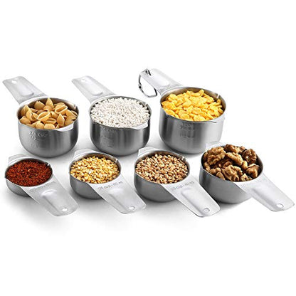 Spring Chef Stainless Steel Measuring Cups & Spoons Set of 20 with Leveler, Nesting 7 Metal Measuring Cups & 13 Spoons for Dry & Liquid Ingredients, Dishwasher Safe Kitchen Tools for Cooking & Baking - style: Cups & Spoons - Set of 20