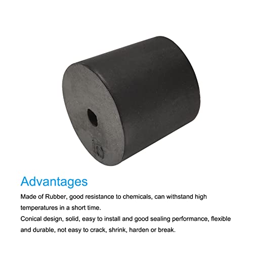 MECCANIXITY Rubber Tapered Plug 23mm to 27mm with Hole Black for Powder Coating, Painting, Anodizing, Plating, Sandblasting 5 Pieces - size: 23mm - 27mm