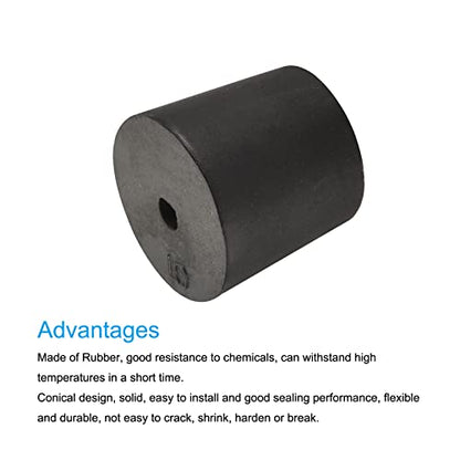 MECCANIXITY Rubber Tapered Plug 23mm to 27mm with Hole Black for Powder Coating, Painting, Anodizing, Plating, Sandblasting 5 Pieces - size: 23mm - 27mm