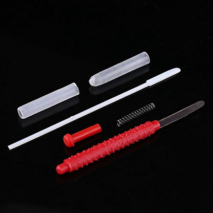 LICAEVEY Beekeeping Grafting Tool, Queen Rearing Implement with Spring Loaded Plunger, Precision Transfer Tool for Delicate Larvae, Flexible Reed Pencil Style, 10pcs Grafting Kit for Apiary