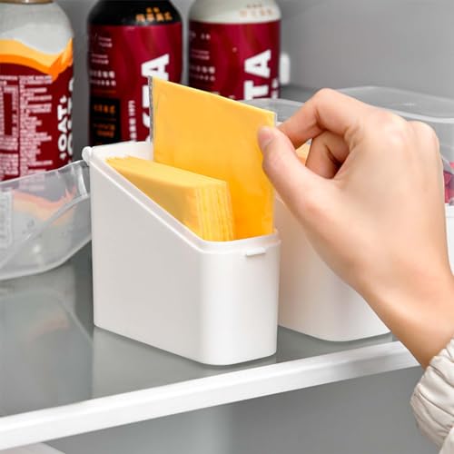 Sliced Cheese Container for Fridge, 2/4 PCS Cheese Storage Box with Flip Lid Plastic Cheese Keeper Cheese Saver Holder (4pcs) - size: 4pcs