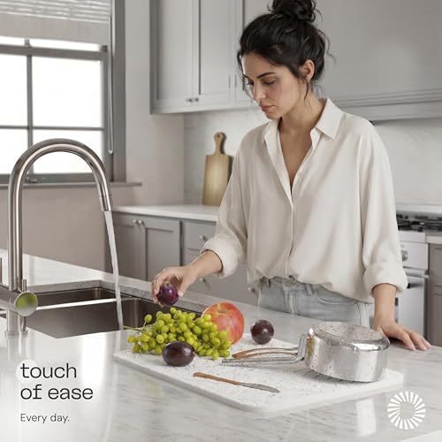 Deepstone Diatomite Stone Dish Drying Mat – Fast-Drying Natural Diatomaceous Earth Kitchen Countertop Drying Board – Super Absorbent & Non-Slip, 16 x 12 in (White) - color: White