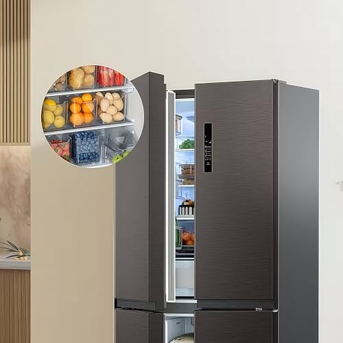 8PCS Refrigerator Storage Bins Clear Plastic Stackable Organizer for Side Door Shelves, Fruits Vegetables Eggs, Kitchen Organization, Transparent