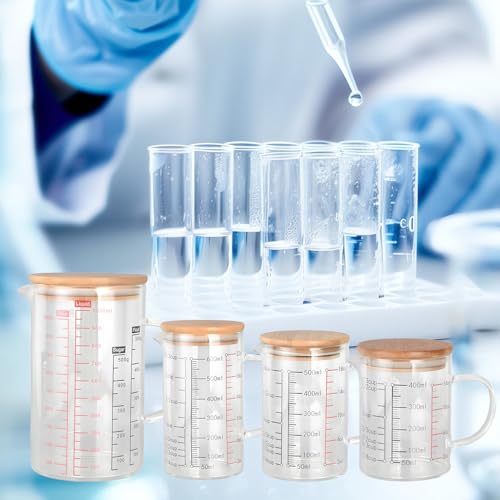 600ml/20.28oz Microwave Safe Glass Measuring Cup | Heat Resistant Borosilicate, V-Shaped Spout, Clear Scale, Multipurpose for Kitchen, Coffee & Yogurt(600ml/20.28oz) - size: 600ML