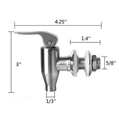Stainless Steel Spigot For Beverage Dispenser Carafe, Beverage Dispenser Replacement SpigotFor Home Parties, Sun Tea, Water or Kombucha