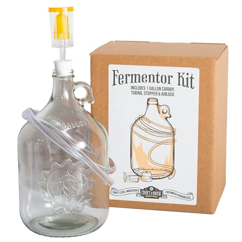 Craft A Brew - Fermentation Jug 1-pack - For Home Brewing - Includes 1 Gallon Glass Fermenter Jugs, Airlocks, and Silicone Stopper - size: 1 Pack
