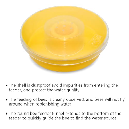 2 Pack Bee Top Feeder, Bee Feeders For Hives Beekeeping Feeding Equipment Hive Top Rapid Bee Feeder Rapid Round Feeders For Honey Bees Bee Water Feeder Beekeeper Tools Beekeeping Supplies, Yellow - size: Beehive Round Hive-2 Pack