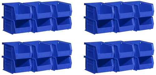 Akro-Mils 30210 AkroBins Plastic Storage Bins, Space-Saving Stackable Bins for Garage, Pantry, Craft Organization, 5" x 4" x 3", Blue,(Pack of 24) - color: Blue, size: 24 Pack
