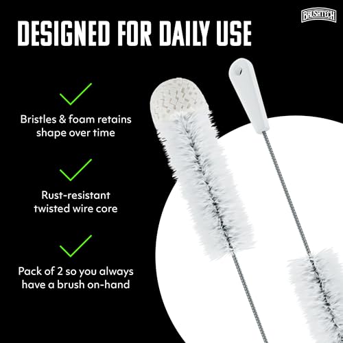 BRUSHTECH – Brushtech Foam-Tipped Baby Bottle Brush – White, Set of 2