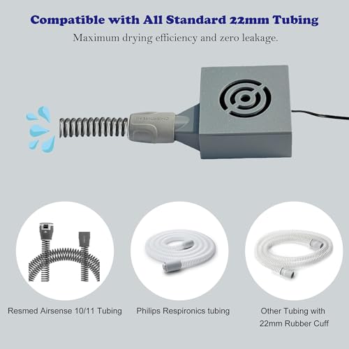Larger CPAP Hose Dryer for All Standard 22mm Tubing, Cpap Tube Dryer Fan with Strong Wind for Quick Drying Hose, Cpap Cleaning Kit, Resmed Cpap Cleaner Supplies, Portable and Easy to Use - size: Larger