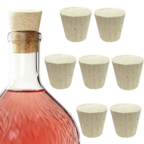 6 Pcs Carboy Cork Stopper, Wood Tapered Fermentation Bungs for 3, 5, 6 Gallon Glass Water Jug, Reusable Natural Wooden Caps for Home Brewing, Wine Making - size: 3&5&6 Gallon-6PCS