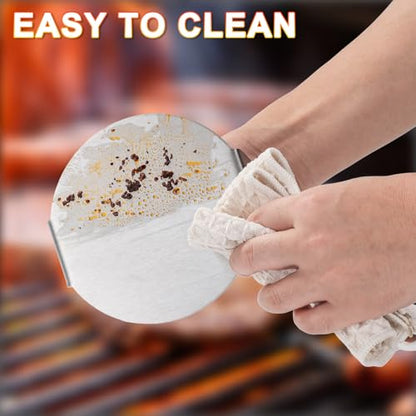 Husfunov Stainless Steel Burger Press, 5.5 Inch Round Smasher,with Anti-Scald Handle,Non-Stick Smooth Hamburger Press,Flat Bottom, for Cooking Burgers, Bacon, Ground Beef, Meats, Sausage and So On - size: 5.5inch-Heat Resistant Handle