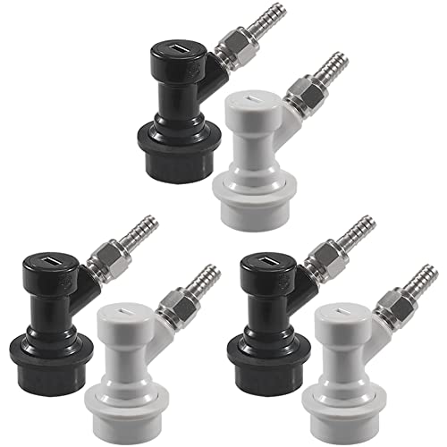 Ball Lock Keg Quick Connect Keg Connector Ball Lock Fittings with Swivel Nuts 3/16“ for liquid hose 5/16” for gas hose Used for Corny Ball Lock Keg by PERA - size: 3/16“for liquid 5/16” for gas