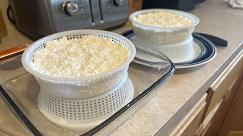 3 pcs Medium Cheese Mold for Cheese Making 1/2 qt - Soft Cheese Molds - Homemade Cheese Making Supplies - Moldes Para Queso Fresco o Panela Casero. White (Marshmallow White) - color: Snow White