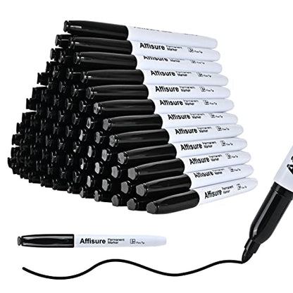 Permanent markers, 100 packs permanent markers bulk, quick dryingin one second, waterproof, smooth, noteasy to erase, durable, can be markedon glass, tiles and cloth, office supplies - size: 1 Count (Pack of 100)
