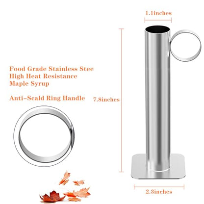 Maple Syrup Hydrometer Test Cup Kit, Stainless Steel Syrup Tester | Measures Sugar Content Accurate Reading Easy to Use Maple Syrup Supplies with Cleaning Brush
