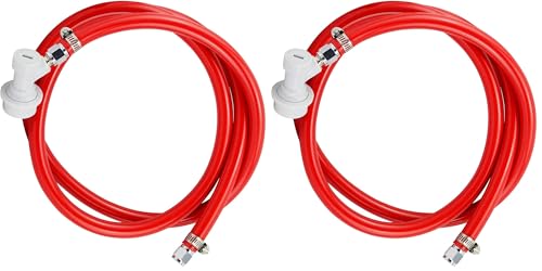 FERRODAY Ball Lock Gas Line Assembly 5ft Red Long Tubing 5/16 Ball Lock Gas Disconnect Set Home Brewing Kit Ball Lock CO2 Gas Hose Assemble for Draft Beer Home Brewing (Pack of 2) - size: 5ft Gas Line Assembly (Pack of 2)
