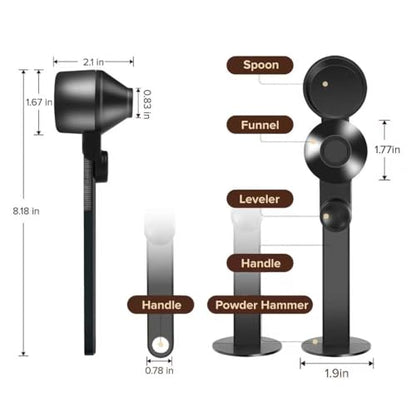 2 Pcs Coffee Scoop & Funnel for Reusable K-Cup Pods, 2Tbsp Dosing Spoon, 51mm Espresso Tamper, BPA-Free PCTG, Dishwasher Safe, Fits Espresso Machines, For Coffee & Protein Powder, Black, 2 Models A&B - color: Upgrade Black